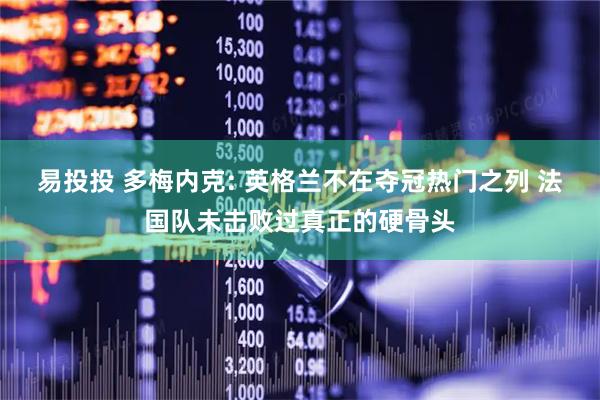 易投投 多梅内克: 英格兰不在夺冠热门之列 法国队未击败过真正的硬骨头